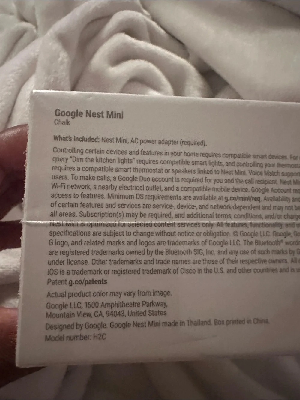google Nest Mini Chalk White Compact Smart Speaker